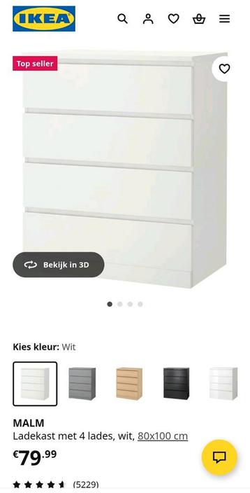 IKEA Malm Ladekast met 4 lades - afbeelding 5