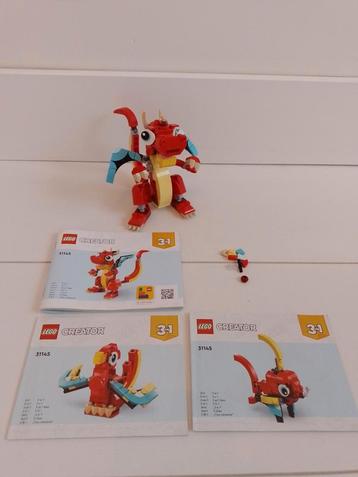 LEGO Creator 31145 Rode Draak feniks vis 3 in 1- Compleet! beschikbaar voor biedingen