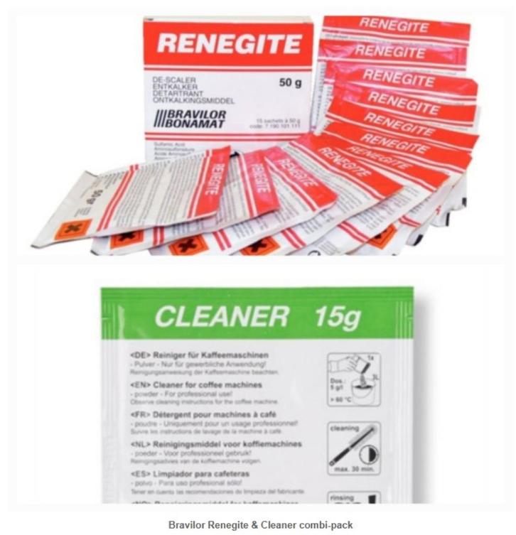 Renegite professionele cleaner en ontkalker set combipack, Witgoed en Apparatuur, Koffiemachine-accessoires, Nieuw, Verzenden