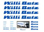 Vrachtauto decal 1:50 Willi Betz intern. Spedition (type 2 ), Hobby en Vrije tijd, Modelauto's | 1:50, Verzenden, Nieuw, Bus of Vrachtwagen