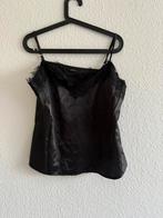 Zwarte satijnen pyjama top met kant van Shein, maat XL, Shein, Ophalen of Verzenden, Zo goed als nieuw, Maat 46/48 (XL) of groter