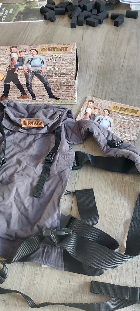ByKay Draagzak Denim/Grijs - Verkleurd, Goede Staat, Kinderen en Baby's, Babydragers en Draagdoeken, Overige merken, Gebruikt