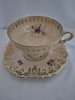 Vintage Theekop en Schotel met Bloemmotief, Ophalen of Verzenden