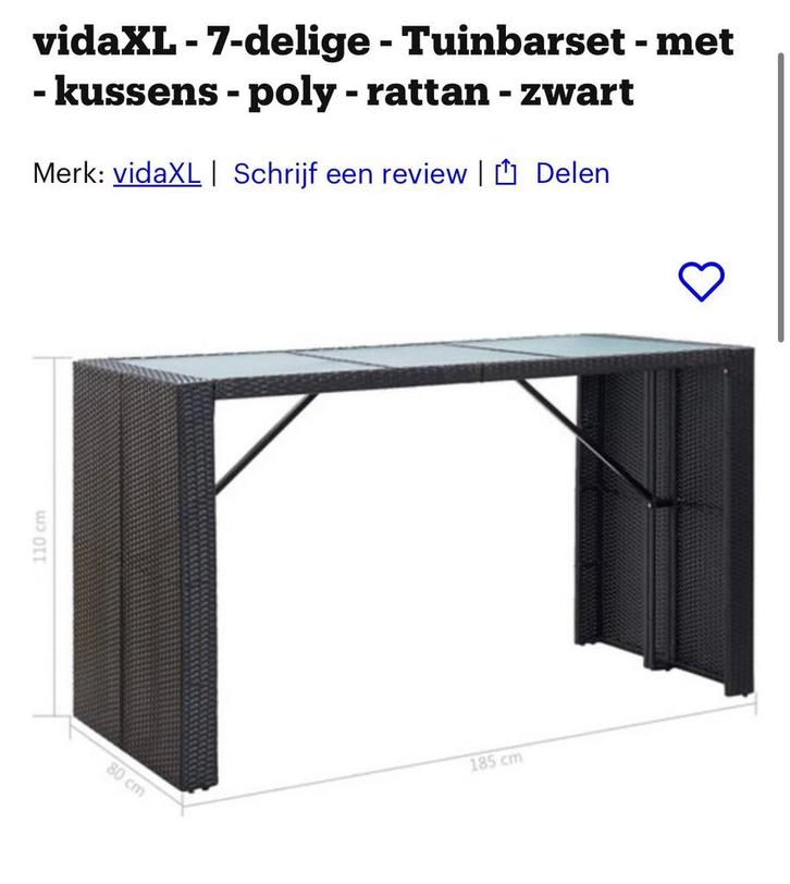Luxe Tuin Bar Set - 6 Personen - Nieuw!, Tuin en Terras, Tuinsets en Loungesets, Nieuw, Tuinset, Overige materialen, 6 zitplaatsen