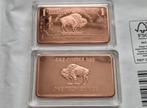 Koperbaar: 1 oz American Buffalo Copper Bar. Puur Koper., Ophalen of Verzenden, Koper