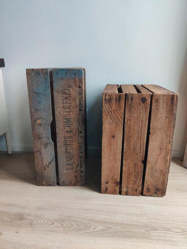 Houten Fruitkisten - 60x35x25cm & 50x40x30cm, Huis en Inrichting, Woonaccessoires | Kisten, Gebruikt, Minder dan 50 cm, Minder dan 50 cm