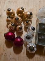 Vintage 27 stuks rood goud zilver melkwit glas kerstballen, Ophalen of Verzenden, Zo goed als nieuw