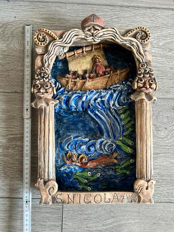 Keramiek plateau S.Nicolaas 40x20 cm. beschikbaar voor biedingen