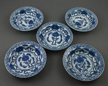 5x porseleinen bordjes Kang Xi; Ø 13cm beschikbaar voor biedingen
