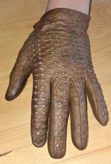 Bruine soepele lamsleren handschoenen dames XS beschikbaar voor biedingen