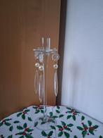 Glazen kaarsenstander met pegels, Overige materialen, 25 tot 50 cm, Ophalen of Verzenden, Zo goed als nieuw
