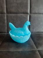 Suikerpot kip in blauwe opaal van Portieu, Antiek en Kunst, Ophalen of Verzenden
