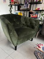 Groene fluwelen fauteuil Thyrza (Leen Bakker), Huis en Inrichting, Fauteuils, Ophalen, Zo goed als nieuw, 75 tot 100 cm, 50 tot 75 cm