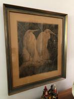 Litho, Sam van Beek(1878-1957) reigers, Art Deco, jr 20/30, Ophalen