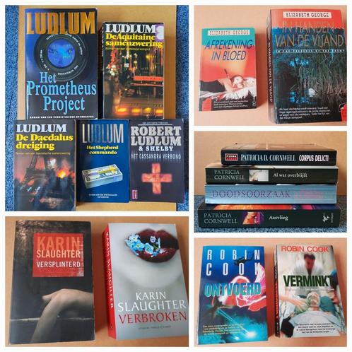 Thrillers Ludlum, Slaughter, Cornwell, Cook, ElizabethGeorge, Boeken, Thrillers, Gelezen, Ophalen of Verzenden