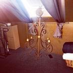 3 Bronskleurige Kroonluchters in Nette Staat, Huis en Inrichting, Ophalen, Gebruikt, Metaal, Klassiek