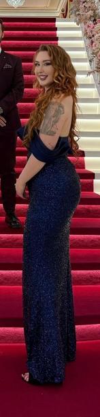 Blauwe Galajurk - maat 44/46, Blauw, Maat 42/44 (L), Ophalen of Verzenden, Gedragen