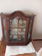 Hang vitrine kastje donker eiken prijs € 25.00, Huis en Inrichting, Kasten | Vitrinekasten, Ophalen of Verzenden, 25 tot 50 cm