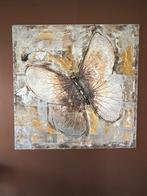 relief schilderij vlinder, brons goud, 120x120 cm, Antiek en Kunst, Kunst | Schilderijen | Abstract, Ophalen