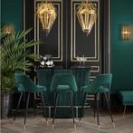 NIEUWE BAR Eichholtz Bolton groen fluweel barmeubel barstoel, Huis en Inrichting, Barren, Ophalen, Eichholtz, Inclusief barstoelen