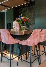counter bar stoelen model Brooke rose chanille *Richmond*, Ophalen, Richmond Interiors, Met voetsteun, 60 tot 90 cm