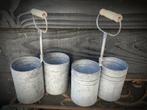 Zinken bestekhouder - zink pot - bloempot, Ophalen of Verzenden, Nieuw, Zink