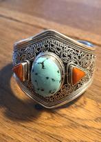 Zilveren (925) MEXICO / NAVAJO / TOUAREG armband EDELSTENEN, Ophalen, Zo goed als nieuw, Met edelsteen, Zilver