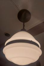 Antieke gispen hanglamp opaline 2 delige schaal, Ophalen