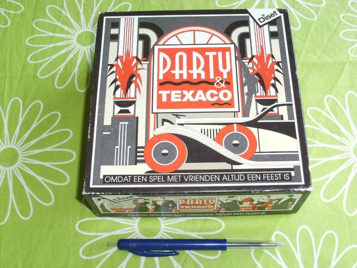 Party & Texaco (variant van Party & Co) met extra kaarten!, Hobby en Vrije tijd, Gezelschapsspellen | Bordspellen, Gebruikt, Een of twee spelers