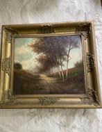 Klassiek Landschap Schilderij D.C. Groot, Gouden Lijst, Antiek en Kunst, Ophalen of Verzenden