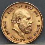 Mooi gouden tientje 1875 - 10 gulden 1875 goud Willem 3, Koning Willem III, Verzenden, Goud, Losse munt