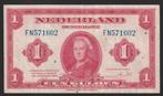 1 gld 1943 FN 571602 (wilhelmina) mooi exemplaar, Postzegels en Munten, Bankbiljetten | Nederland, 1 gulden, Ophalen of Verzenden