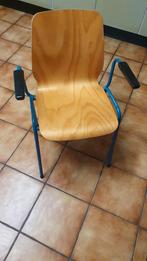 Vintage stoelen met armleuning, Blauw, Ophalen of Verzenden, Zo goed als nieuw