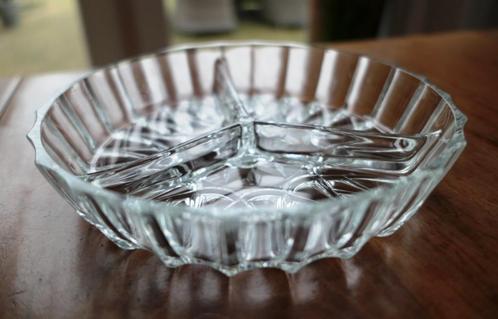 Kristallen hapjesschaal - verdeelschaal, serveerschaal -, Antiek en Kunst, Antiek | Glas en Kristal, Ophalen of Verzenden