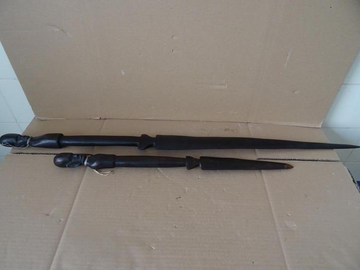 Houten speer speren oefensperen 53cm en 93cm Dogon Mali ?, Antiek en Kunst, Kunst | Niet-Westerse kunst, Ophalen of Verzenden