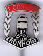 Kromhout rood email op zilverkl vrachtwagen speldje ( E_018), Verzamelen, Speldjes, Pins en Buttons, Verzenden, Zo goed als nieuw