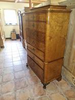 Prachtige Noten/wortelnoten Tall Boy Chest on Chest, Ophalen