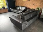 Groot 2 en 3 zits bankstel leer met verstelbare rug en arm, Ophalen, 250 tot 300 cm, Leer, Zo goed als nieuw