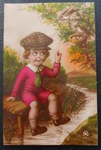 piepkaart / piepjeskaart jongetje bij vogelnestje / werkend, Verzamelen, Verzenden, Voor 1920, Gelopen, Kinderen