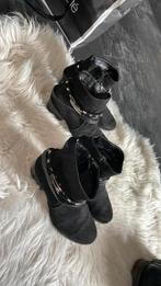 Laarsjes maat 34 zwart suede met hakje zgan, Ophalen of Verzenden, Zo goed als nieuw, Meisje, Laarsjes