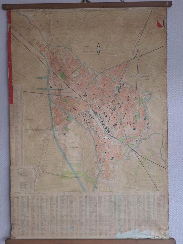 Oude schoolkaart van de stad Utrecht., Antiek en Kunst, Antiek | Schoolplaten, Stad- en Dorpsgezichten, Ophalen of Verzenden