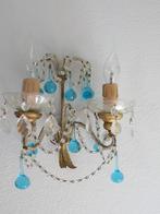 1 antieke Italiaanse APPLIQUE met BLAUW GLAS (heb er 2), Ophalen of Verzenden