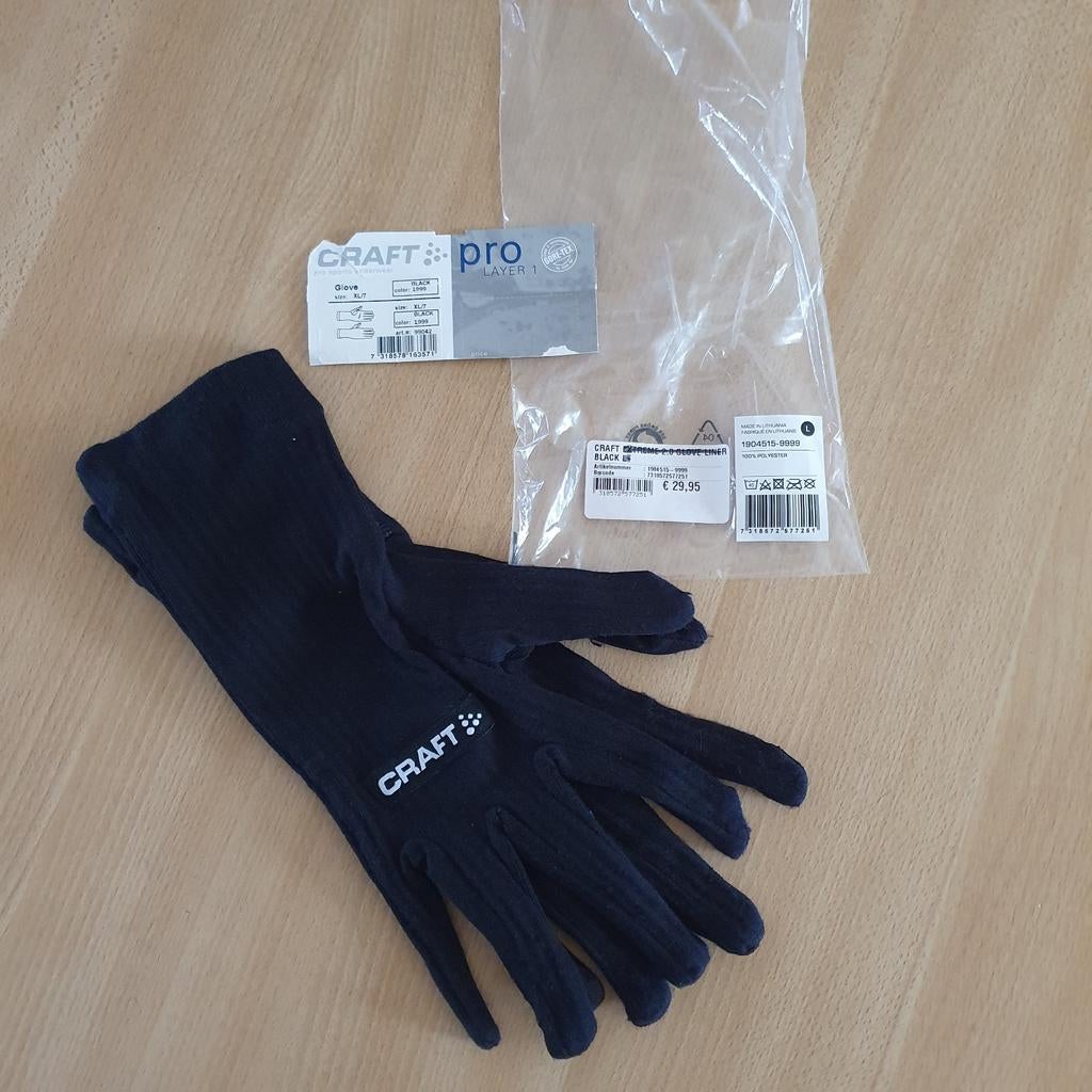 Craft Pro Layer 1 Goretex Binnenhandschoenen XL/7, Sport en Fitness, Skiën en Langlaufen, Overige merken, Ophalen of Verzenden