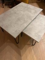 Salontafel set betonlook hairpin poten, Ophalen, 100 tot 150 cm, 50 tot 100 cm, Zo goed als nieuw