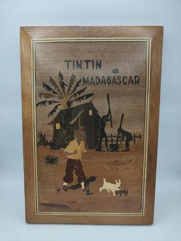 Kuifje in Madagaskar Houten Inlegwerk Bord beschikbaar voor biedingen