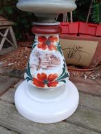 Antieke Opaline Olielamp Handbeschilderd - 60cm, Antiek en Kunst, Antiek | Lampen, Ophalen of Verzenden