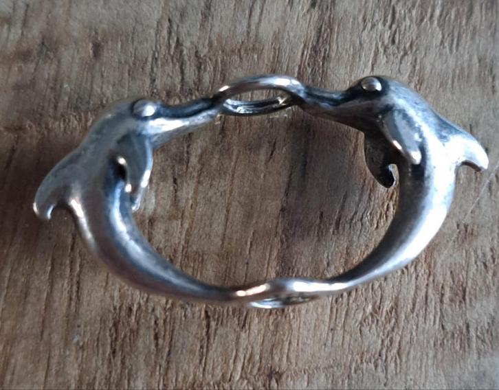 Originele Trollbeads hanger  dolfijnen, Sieraden, Tassen en Uiterlijk, Bedels, Zo goed als nieuw, Trollbeads, Zilver, Ophalen of Verzenden