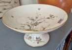 Porseleinen Franse schaal op voet met vlinders en bloemen, Ophalen of Verzenden