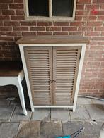 Houten kastje met louvre deurtjes, Ophalen, Met deur(en), 50 tot 100 cm, 25 tot 50 cm