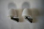 Milan Elea 2x wandlamp satijnglas chroom degelijke kwaliteit, Ophalen of Verzenden, Zo goed als nieuw, Glas, Modern